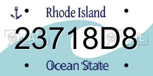 23718D8 Rhode Island License Plate