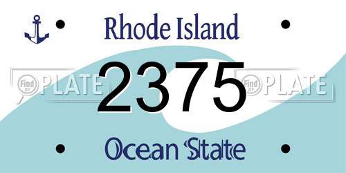 2375 Rhode Island License Plate