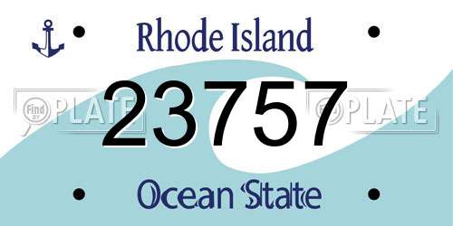 23757 Rhode Island License Plate