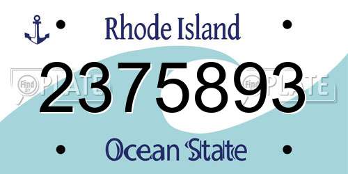 2375893 Rhode Island License Plate