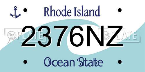 2376NZ Rhode Island License Plate
