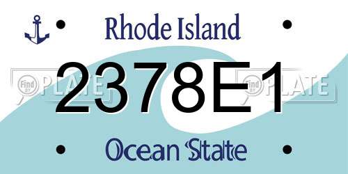 2378E1 Rhode Island License Plate