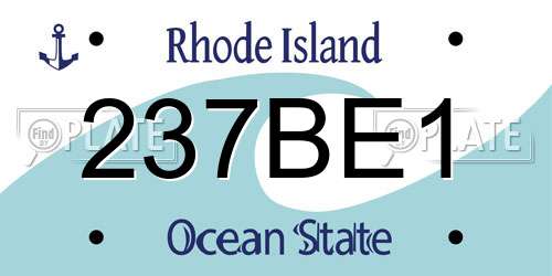 237BE1 Rhode Island License Plate
