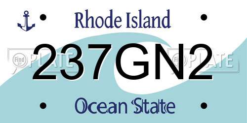 237GN2 Rhode Island License Plate
