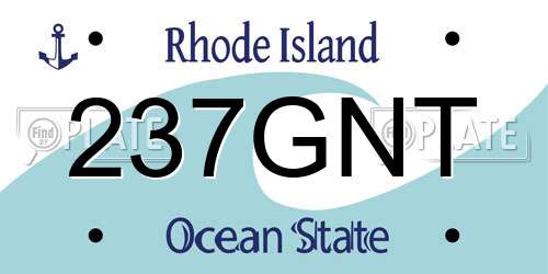 237GNT Rhode Island License Plate