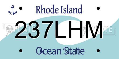 237LHM Rhode Island License Plate