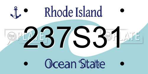 237S31 Rhode Island License Plate