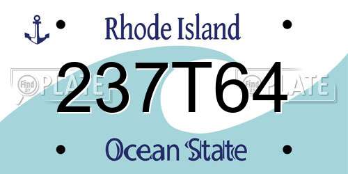 237T64 Rhode Island License Plate