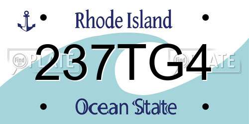 237TG4 Rhode Island License Plate