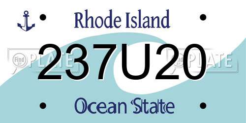 237U20 Rhode Island License Plate