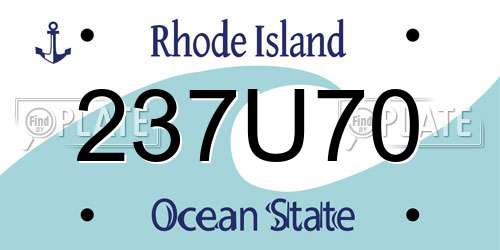 237U70 Rhode Island License Plate