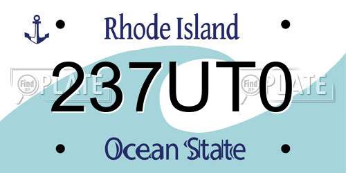 237UT0 Rhode Island License Plate