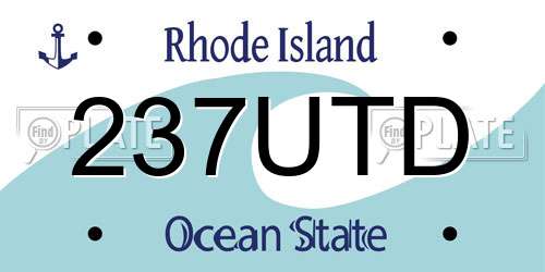 237UTD Rhode Island License Plate