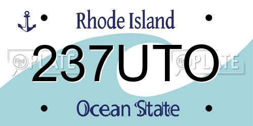237UTO Rhode Island License Plate