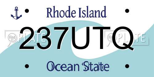 237UTQ Rhode Island License Plate