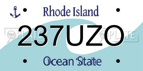 237UZO Rhode Island License Plate