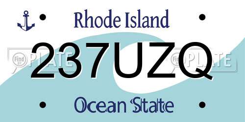 237UZQ Rhode Island License Plate