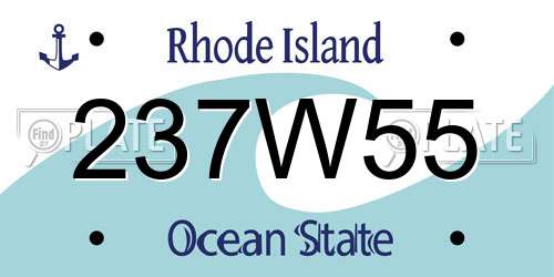 237W55 Rhode Island License Plate