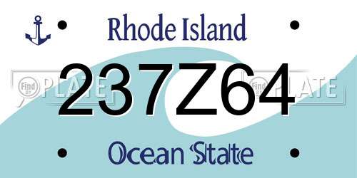 237Z64 Rhode Island License Plate