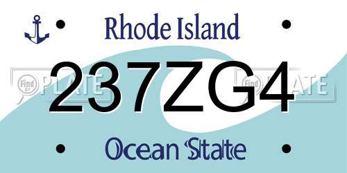 237ZG4 Rhode Island License Plate