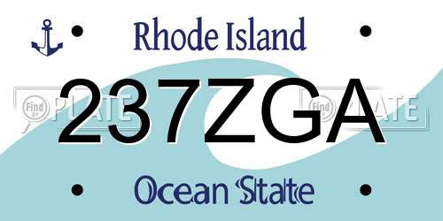 237ZGA Rhode Island License Plate