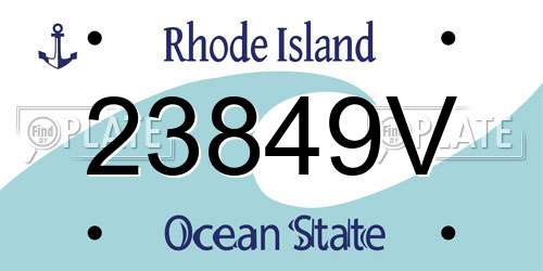 23849V Rhode Island License Plate