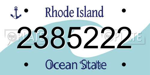 2385222 Rhode Island License Plate
