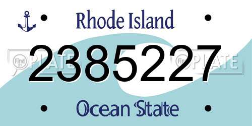 2385227 Rhode Island License Plate