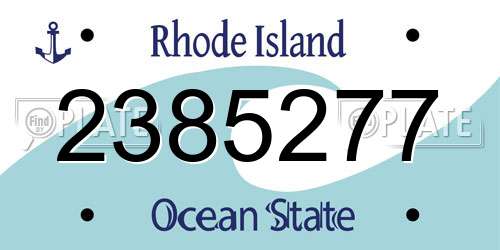 2385277 Rhode Island License Plate
