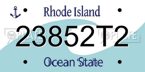 23852T2 Rhode Island License Plate