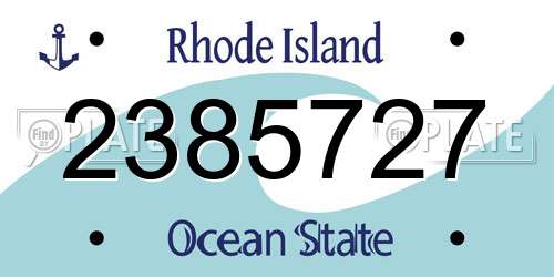 2385727 Rhode Island License Plate