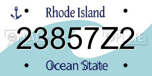 23857Z2 Rhode Island License Plate