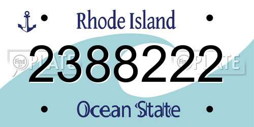 2388222 Rhode Island License Plate