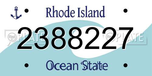 2388227 Rhode Island License Plate