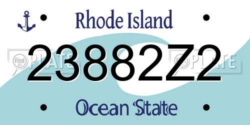 23882Z2 Rhode Island License Plate