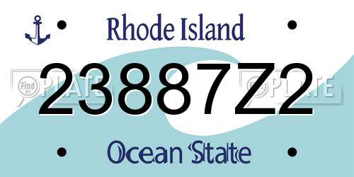 23887Z2 Rhode Island License Plate