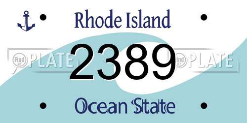 2389 Rhode Island License Plate
