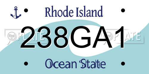 238GA1 Rhode Island License Plate