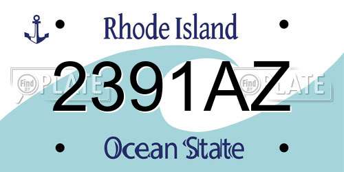 2391AZ Rhode Island License Plate