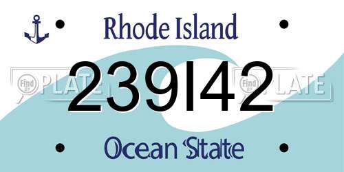 239I42 Rhode Island License Plate