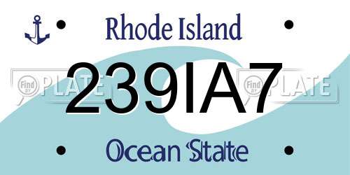 239IA7 Rhode Island License Plate