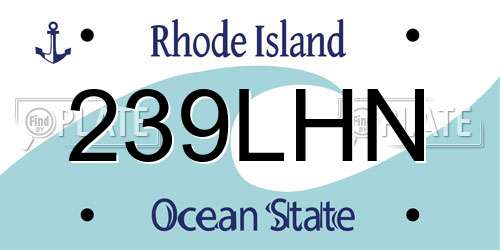 239LHN Rhode Island License Plate