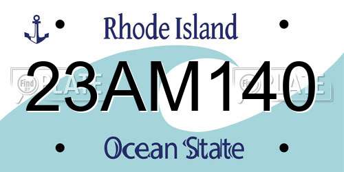 23AM140 Rhode Island License Plate