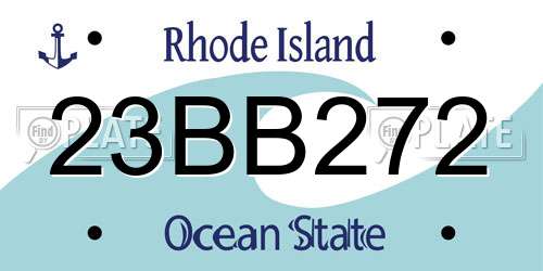 23BB272 Rhode Island License Plate