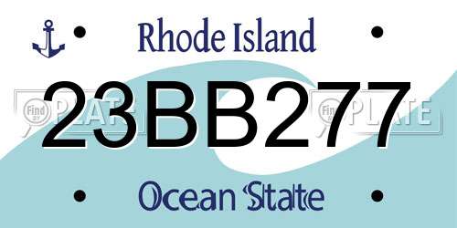 23BB277 Rhode Island License Plate