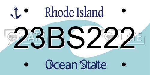 23BS222 Rhode Island License Plate