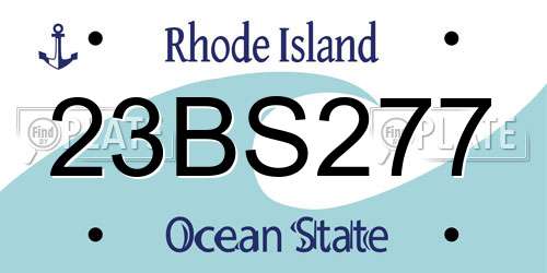23BS277 Rhode Island License Plate