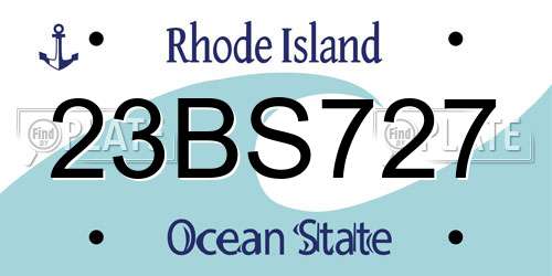 23BS727 Rhode Island License Plate