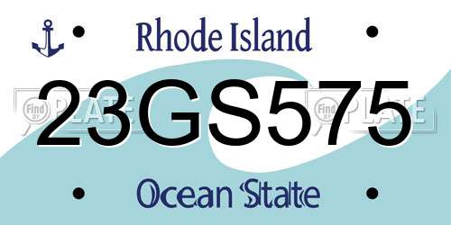 23GS575 Rhode Island License Plate