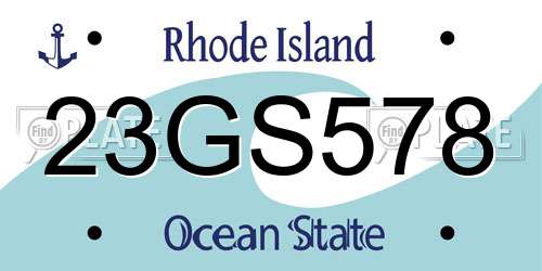 23GS578 Rhode Island License Plate